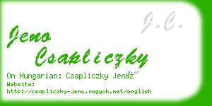 jeno csapliczky business card